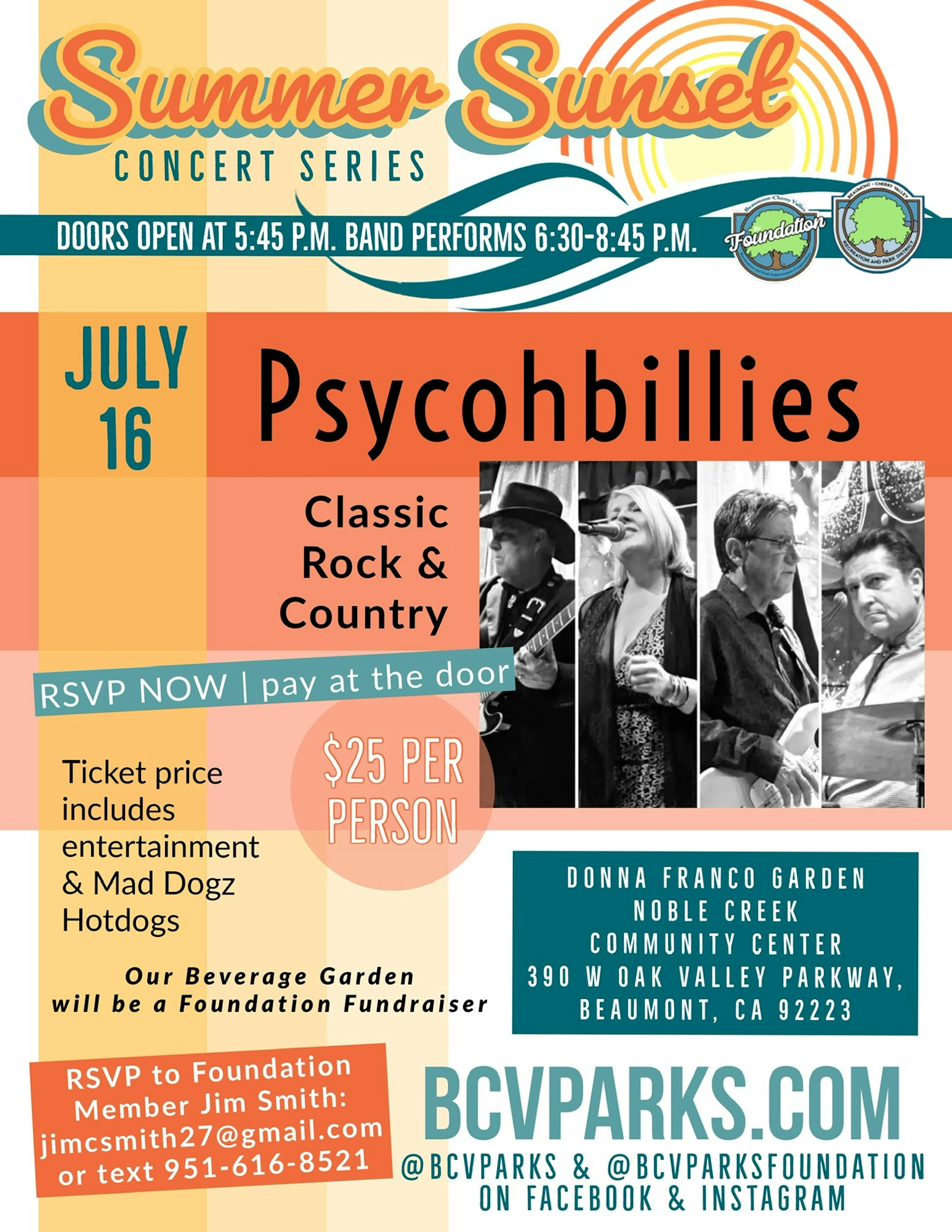 July 16th - Summer Sunset Concert Series - Beaumont-Cherry Valley Recreation and Park District July 16th - Summer Sunset Concert Series - Beaumont-Cherry Valley Recreation and Park District